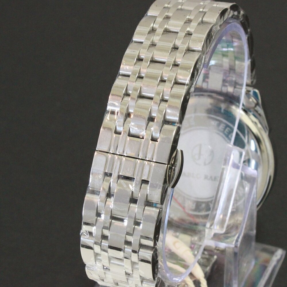 Men's Casual Fashion Watch Silver Tone Butterfly Clasp 40mm - Picture 11 of 13